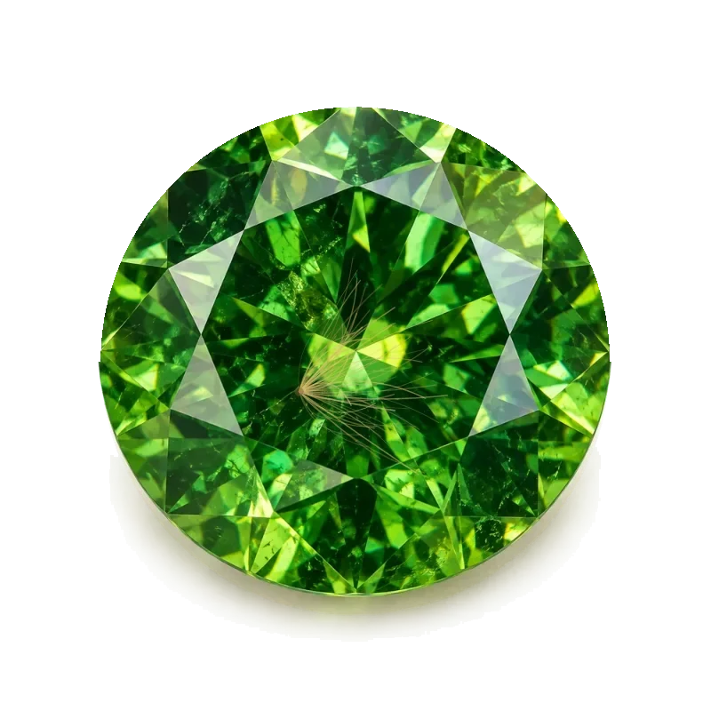 Round demantoid, Imperial Green / Vivid Green, minor inclusions