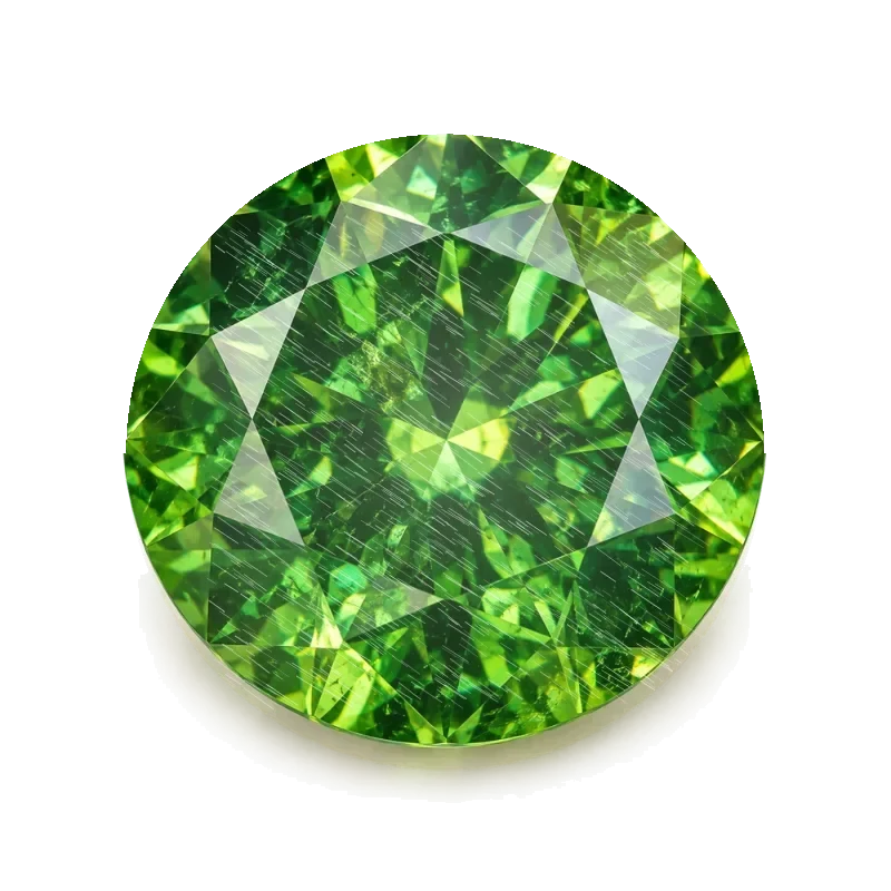 Round demantoid, Imperial Green / Vivid Green, minor inclusions