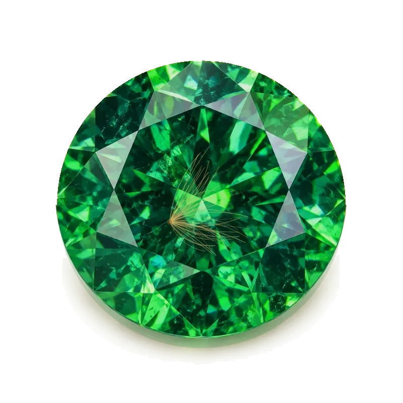 Round demantoid, Royal Green / Bluish Green, minor inclusions